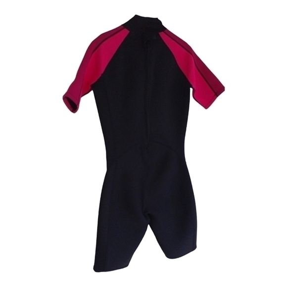 Mountain Warehouse Pink Black Shorty Wetsuit Size 8 10 - Picture 3 of 5